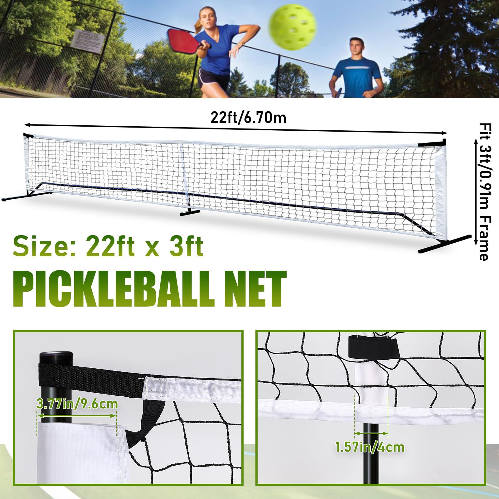 Outdoor Sports Net - 1개/세트 블랙 휴대용 피클볼 네트 시스템