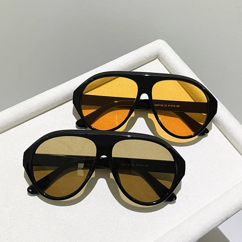 패션 오버사이즈 파일럿 선글라스 여성 빈티지 플랫탑 쉐 - Outdoor Sport Glasses 리뷰 및 가격