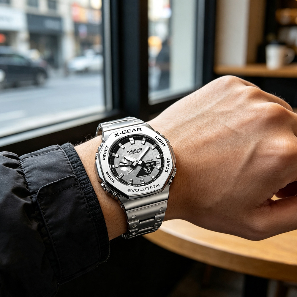 X-GEAR 듀얼 디스플레이 디지털 스포츠 시계 스틸  - Outdoor Sport Smart Watch 리뷰 및 가격