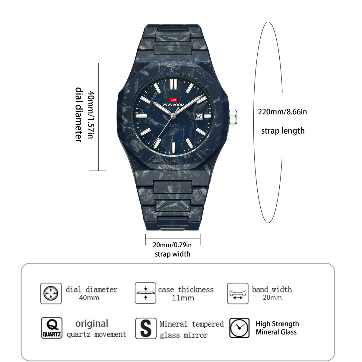 VA VA VOOM 남성용 시계 쿼츠 무브먼트 40mm - Outdoor Sport Smart Watch 리뷰 및 가격